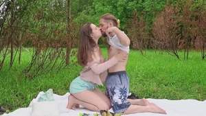 X-Angels - 69 in the forest escorted by passionate couple