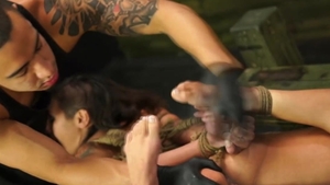 Sexual D. - Isa Mendez hogtied in the dungeon