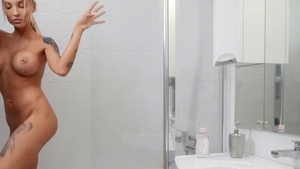 MOFOS B-Sides: Solo bald and wet Solar Kate fisting in shower