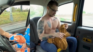 Female Fake Taxi: Lady Gang blowjob cum
